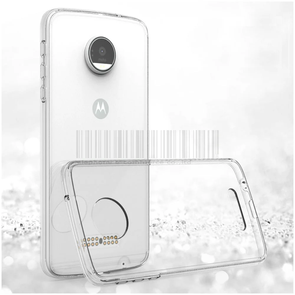 TPU+Acrylic Transparent Clear Case Shockproof Protective Phone Cover For Motorola Moto Z XT1650 / Force Play Droid |