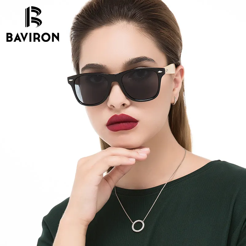 BAVIRON Настоящее бамбуковые деревянные солнцезащитные очки для мужчин красочные