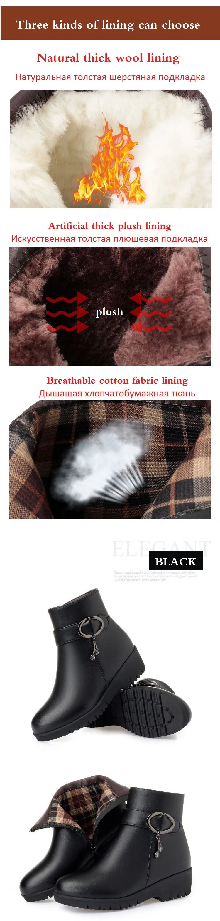 DRKANOL/Новинка; женские зимние ботинки из спилка; зимняя обувь из натуральной шерсти на плоской подошве; ботильоны для женщин из воловьей кожи; теплая водонепроницаемая обувь