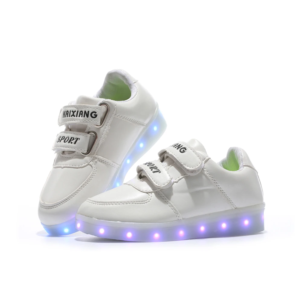 Дети Мода Привела Обувь Мужская Повседневная Квартиры 2017 Мужчины Led световой Light