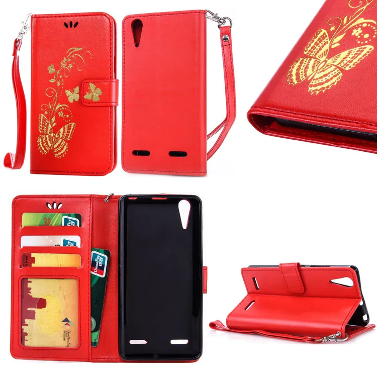 Эксклюзивная модная золото бабочка Кошелек Сотовый Телефон Кожаный чехол для