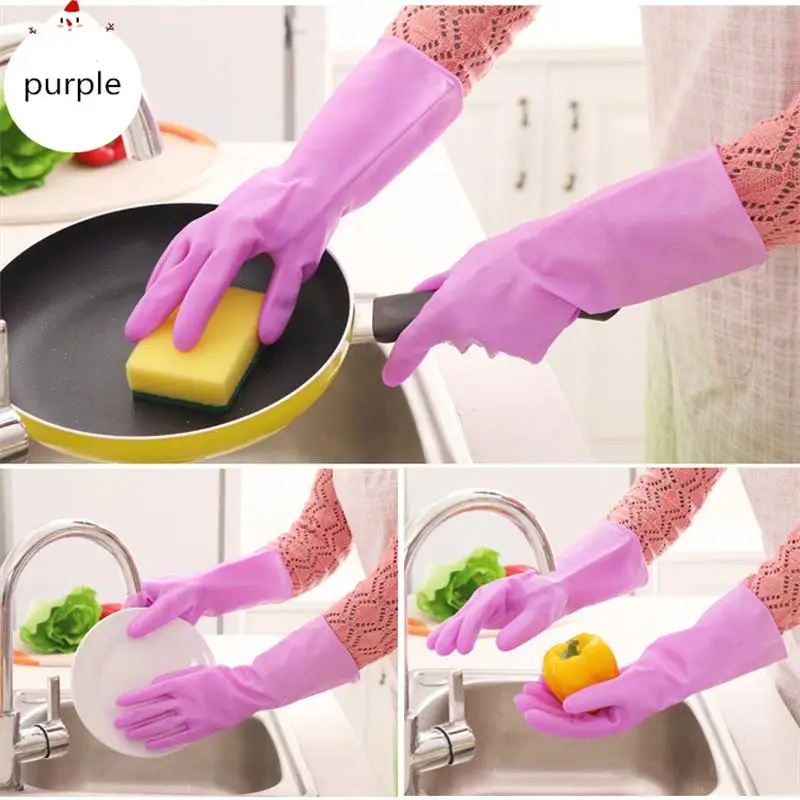 Перчатки для мытья посуды из водонепроницаемого латекса тонкая секция кухонная