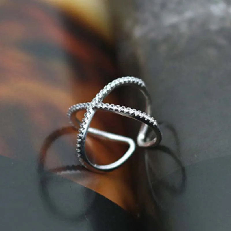 60% Серебряные кольца для Для женщин ювелирные украшения крест кубический циркон