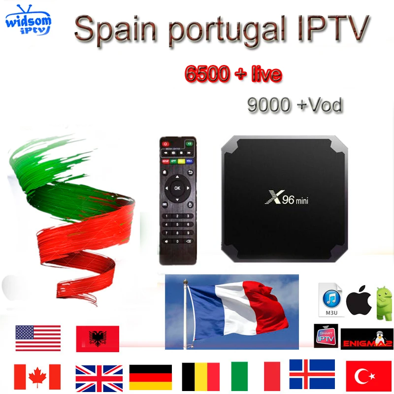 X96Mini Android TV 1 год Испания IP испанский канал M3u Abonnement Ip tv Великобритания Италия