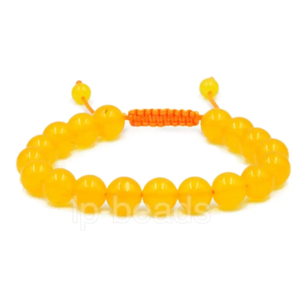 Yellow Jade 10 мм природных драгоценных камней плетеный браслет 3 шт./лот Для Мужчин's Женская Мода Макраме бисер регулируемый - Окраска металла: Yellow Jade