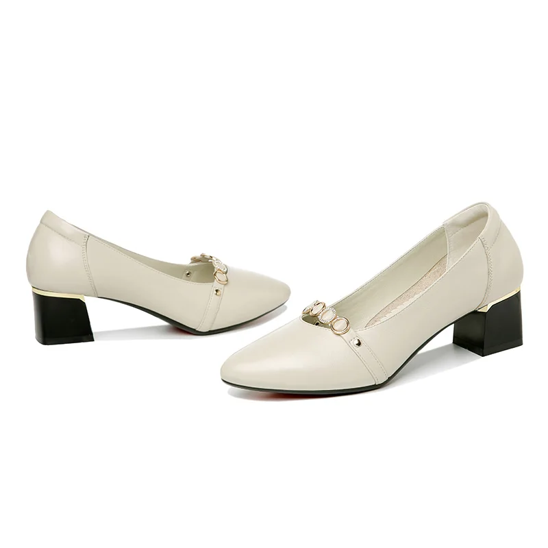 beige 02 Guciheaven/Новинка года; брендовая летняя офисная обувь; женские туфли-лодочки; Осенняя обувь на квадратном среднем каблуке; zapatos mujer; женская обувь с закрытым носком; модельные туфли - Цвет: beige 02