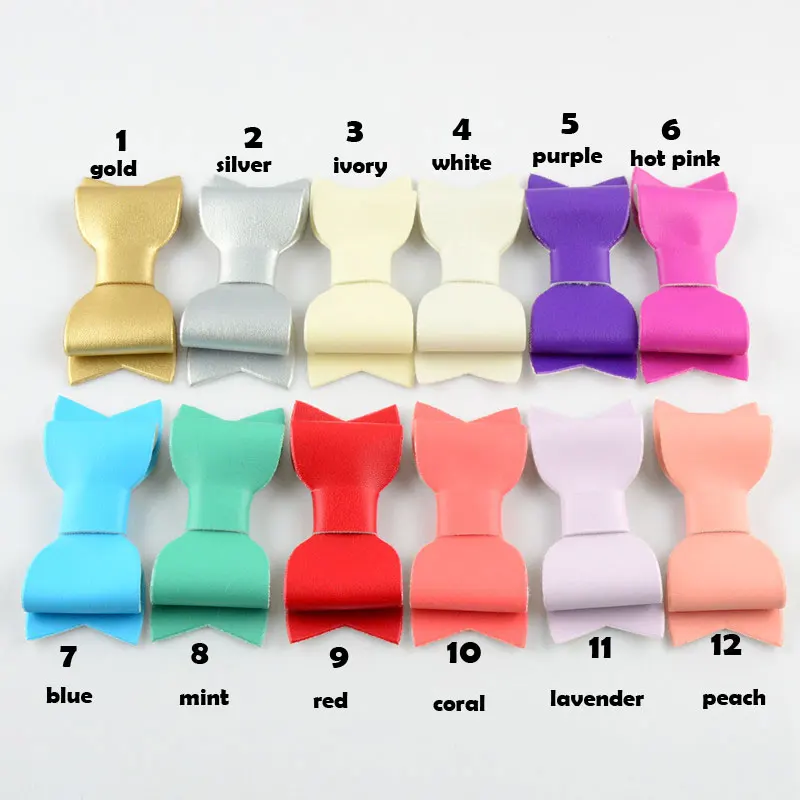 12 шт. Детские аксессуары для волос заколки девочек Изысканные милые 3 &quotкожаные