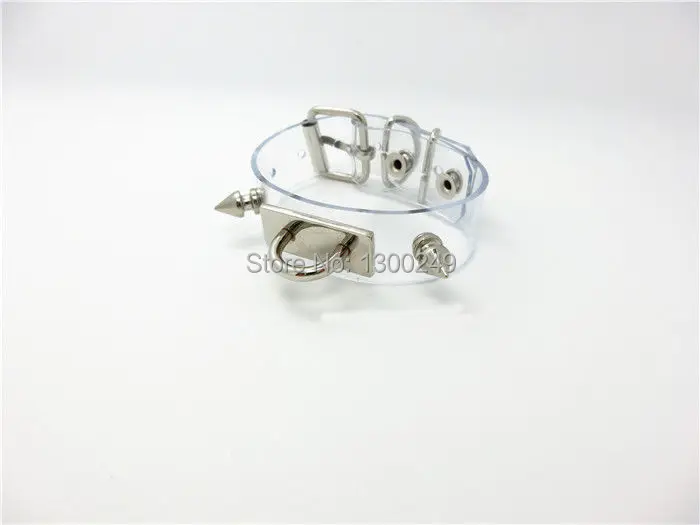 Женский кожаный браслет с заклепками черный прозрачный ручной работы в стиле