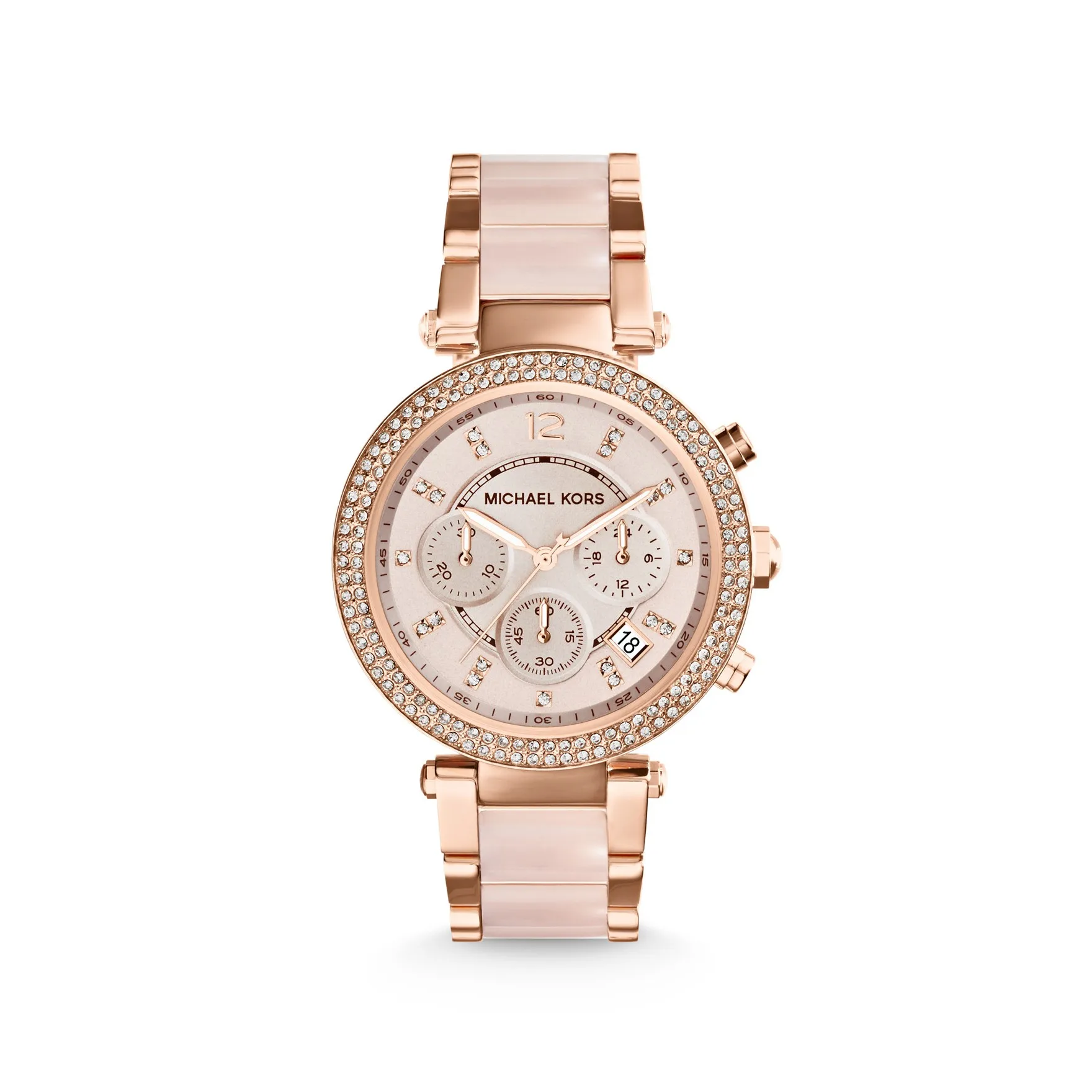 Наручные часы Michael Kors MK5896 женские с кварцевым хронографом на биколорном браслете