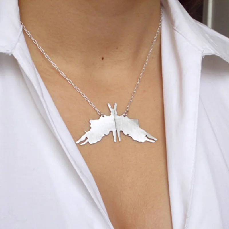 Rorschach inkbolt тестовая карточка ожерелье подарок на выпускной science ювелирных изделий