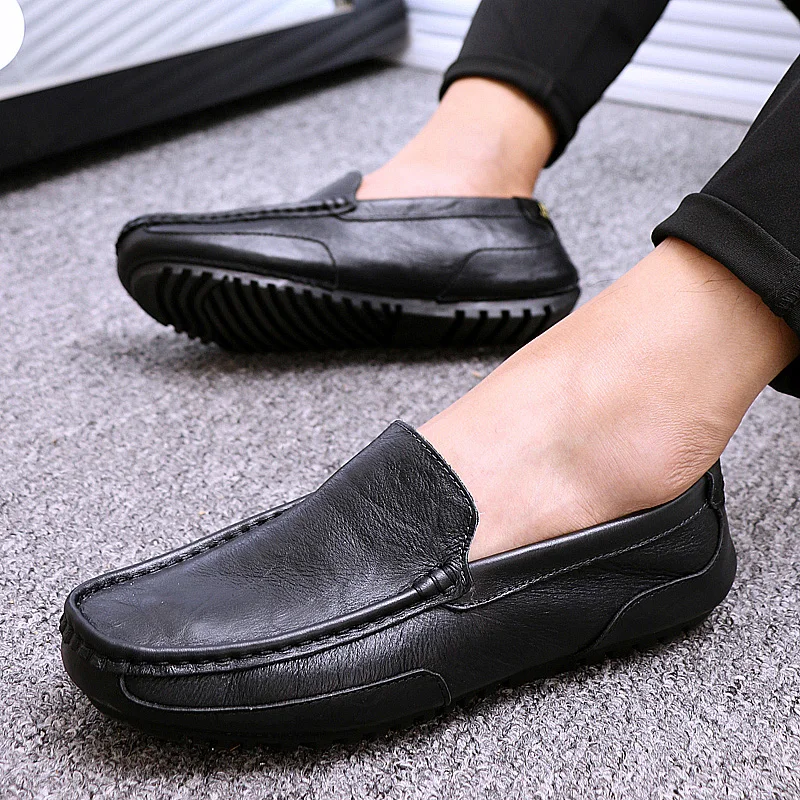 Летние лоферы из натуральной кожи Мужская Спортивная обувь mocassim masculino adulto sabot homme