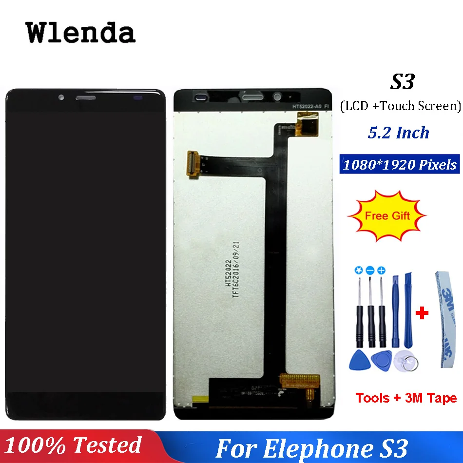 Для 5 2 дюймового Elephone S3 WD520 ЖК дисплей + сенсорный экран 100% протестированный