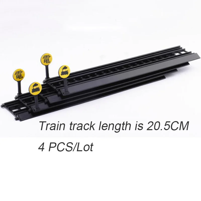 

4pcs/lot Diecast Plastic Toy Model Train Metro Subway Chassis Track Model Toy Model with Road Sign For Kids Children Gifts