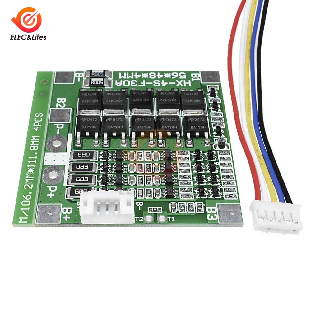4S 30A 14 8 V 18650 BMS Защитная плата зарядного устройства литий-ионной батареи PCB баланс