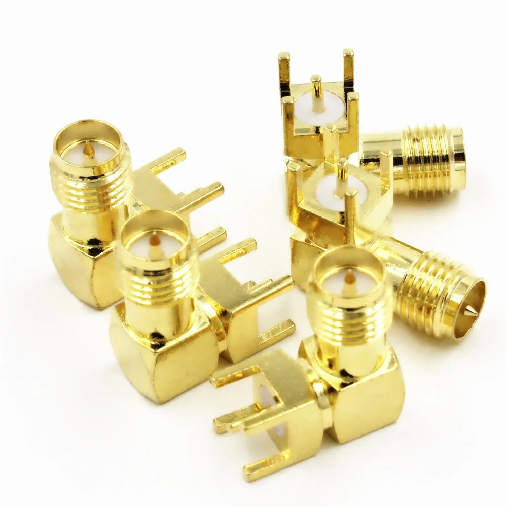 4 шт. Gold RP SMA Розетка центральный правый угол стандартный радиочастотный адаптер |