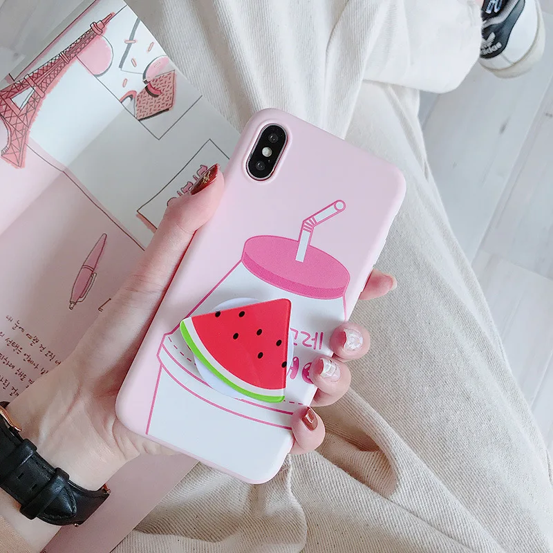 Милый Летний чехол с кольцом на палец для iphone s XR X XS Max 6 S 7 8 Plus милый карамельный