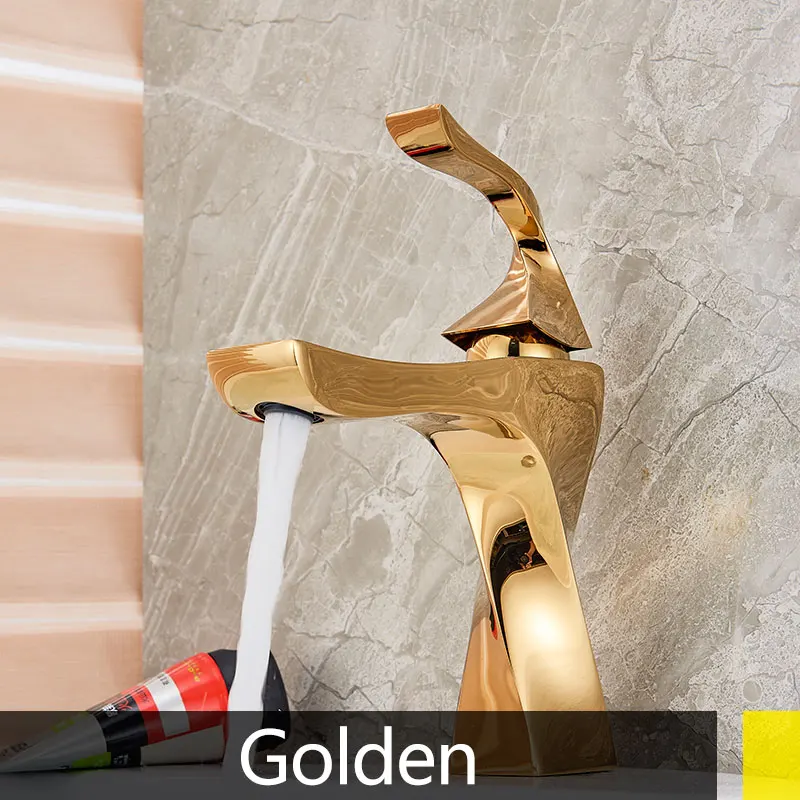 gold Хром/orb/матовый/Золотой мягкий водяной смеситель горячей и холодной воды бассейна кран латунь Раковина Смесители мыть руки одной ручкой современный - Цвет: gold