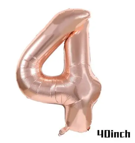 1pcs 40inch Розовое золото круглый Количество шариков воздушные шары на день рождения вечерние украшения Дети Единорог вечерние Eid Mubarak Globos Baby shower воздушный шар - Цвет: 1pcs 40inch