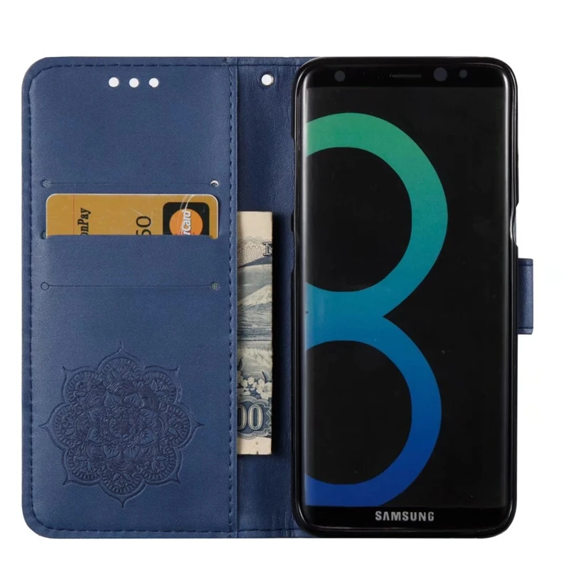 New campanula embossing Printing Design Wallet stand Leather Flip Phone Cases For samsung s8 plus A5 2017 A3 cover case | Мобильные