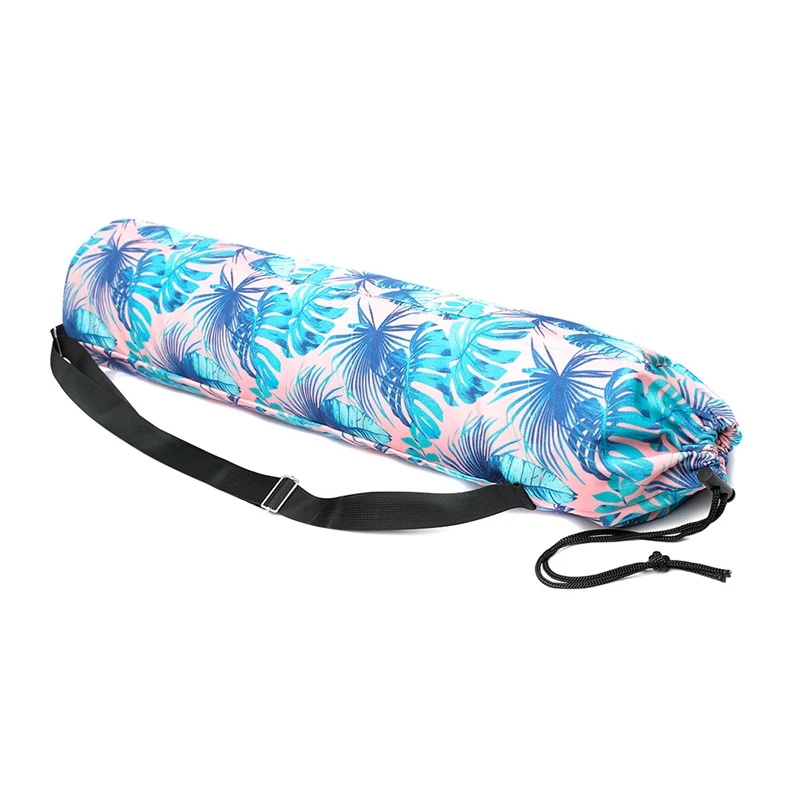

Printed Zipper Drawstring Single Shoulder Bag Yoga Crossbody Bag With Straps Carrier Organization Tool Yoga Accessories