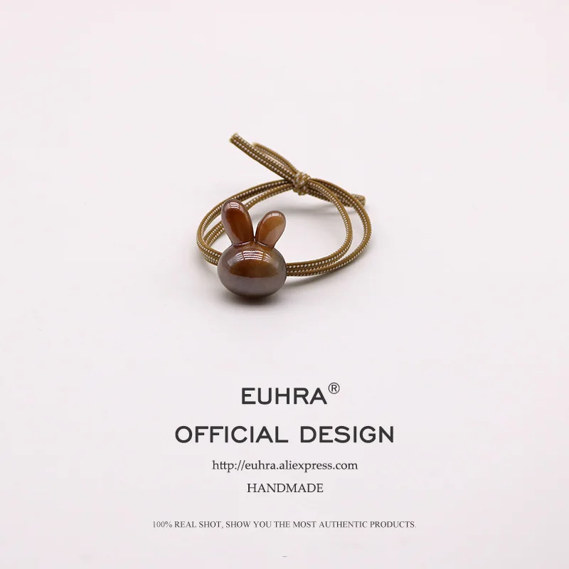 EUHRA, 10 цветов, эластичная резинка для волос, карамельный кролик, пентаграмма, Золотая пудра, для женщин, Детская резинка, высокая эластичность