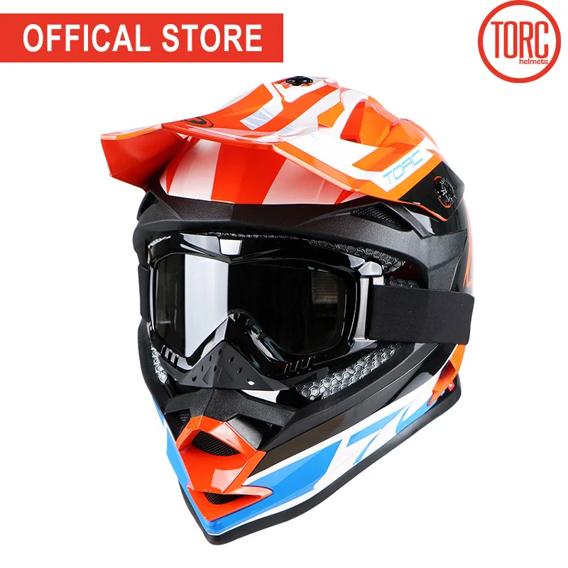 Мотоциклетный шлем TORC защитные очки для езды на мотоцикле или велосипеде по