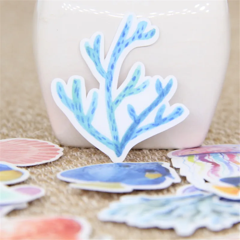 35 шт Красивая Морская жизнь Акварельная наклейка Дети бумага дневник журнал
