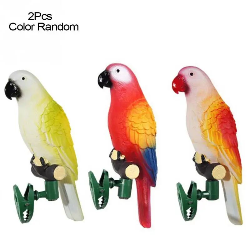 2 шт./лот Солнечная лампа в форме попугая с гибким зажимом садовый Путь Газон