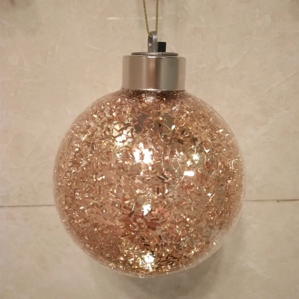 

2pcs/pack Diameter=12cm Luminous Glass Ball Bronze Globe Christmas Day Decoration Mall Holiday Wedding Prop
