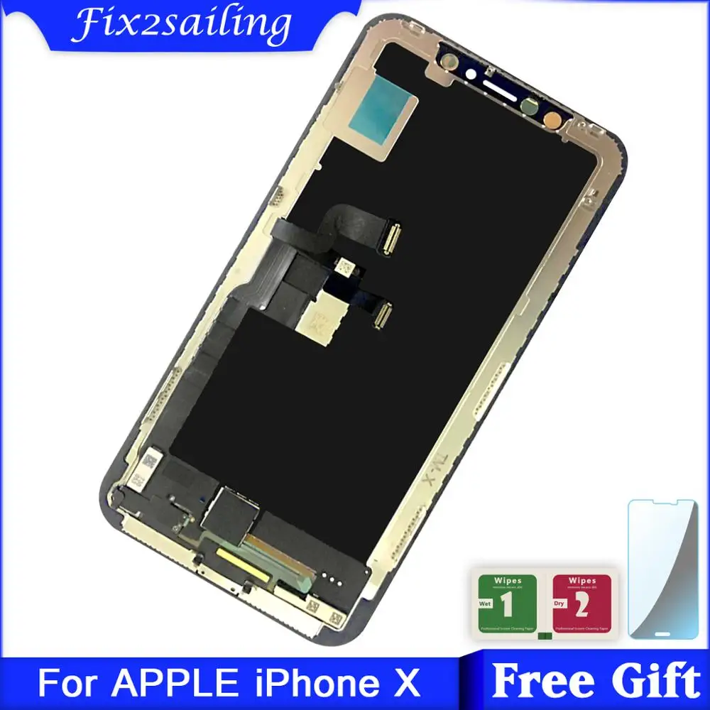 100% протестированный рабочий ЖК дисплей для iPhone X + сенсорный экран запасные части