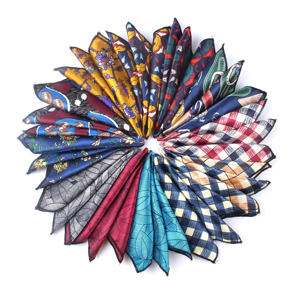 

MEN Pocket Square Floral Handkerchief For Suits 23cm*23cm Hankies For Men Women Brand Suits Pocket Towel Hanky