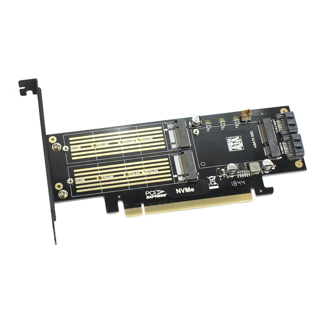 M.2 NVMe SSD NGFF к PCIE 3,0X16 адаптер M Key B Ключ mSATA PCI Express 3,0 NVME m2 SSD AHCI mSATA 3 в 1 конвертер riser card