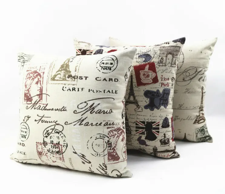 Чехол для подушки из хлопка и льна полиэфирная ткань с рисунком чехол дивана