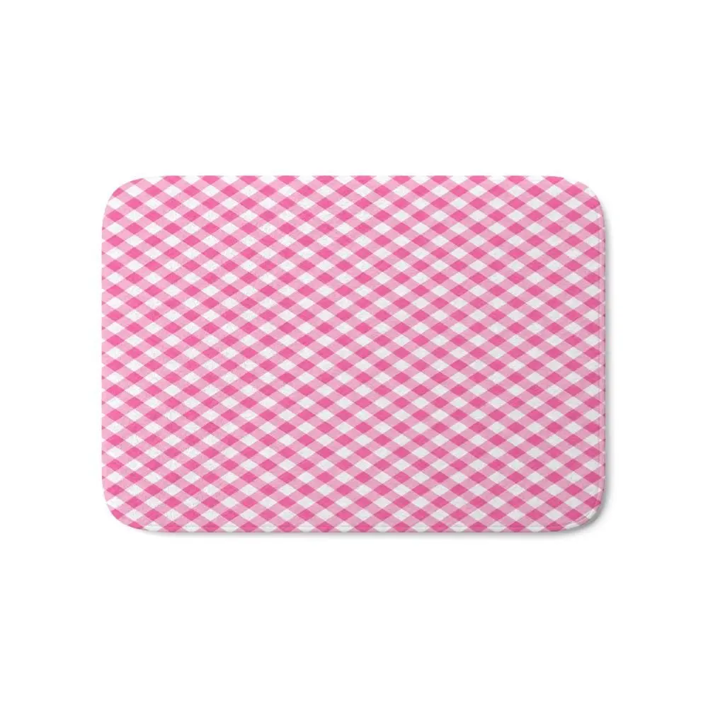 Розовые розы в Anzures 1 Gingham коврик для ванной 17 &quotx 24&quot печатные ковры