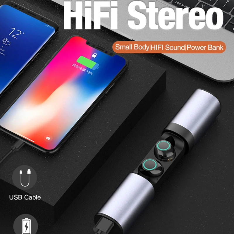 6D беспроводные наушники V5.0 TWS Bluetooth губная помада ящик мини портативный стерео