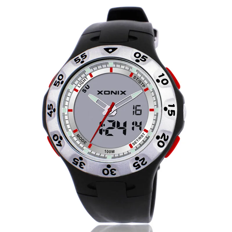 Часы наручные мужские кварцевые с ЖК дисплеем брендовые уникальные модные