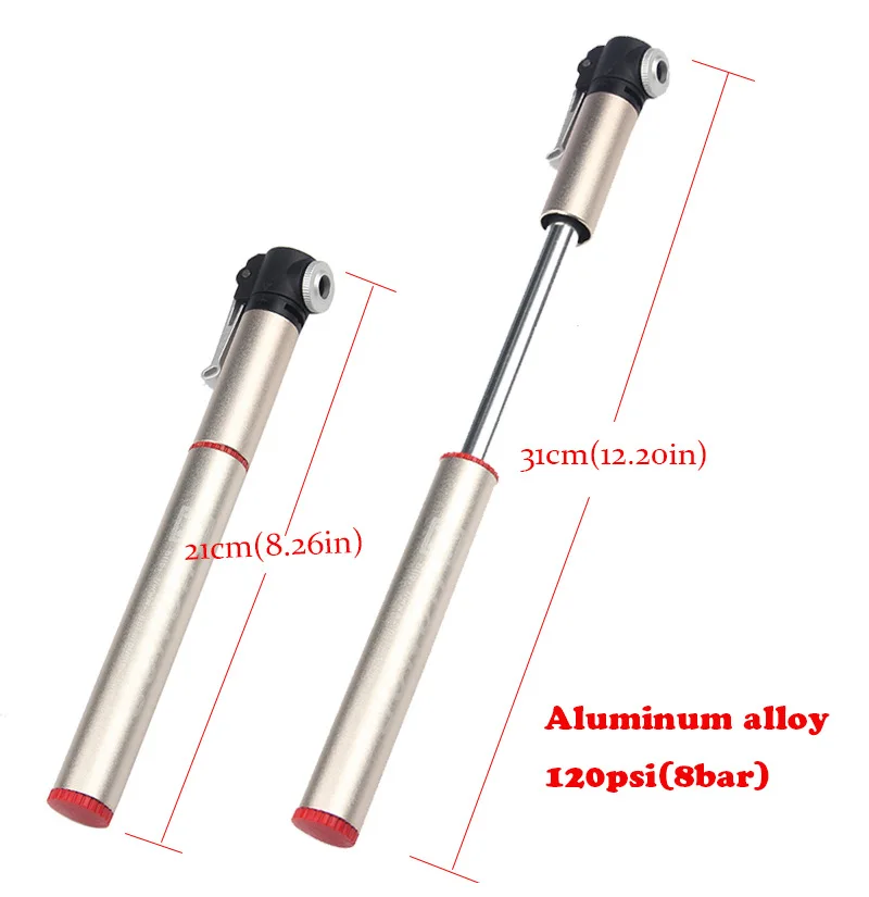 Велосипедный насос 120psi портативный алюминиевый сплав высокое качество CNC мини