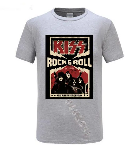 Мужская футболка KISS Rock &amp Roll повседневная черная с надписью All Nite вечерние Новое