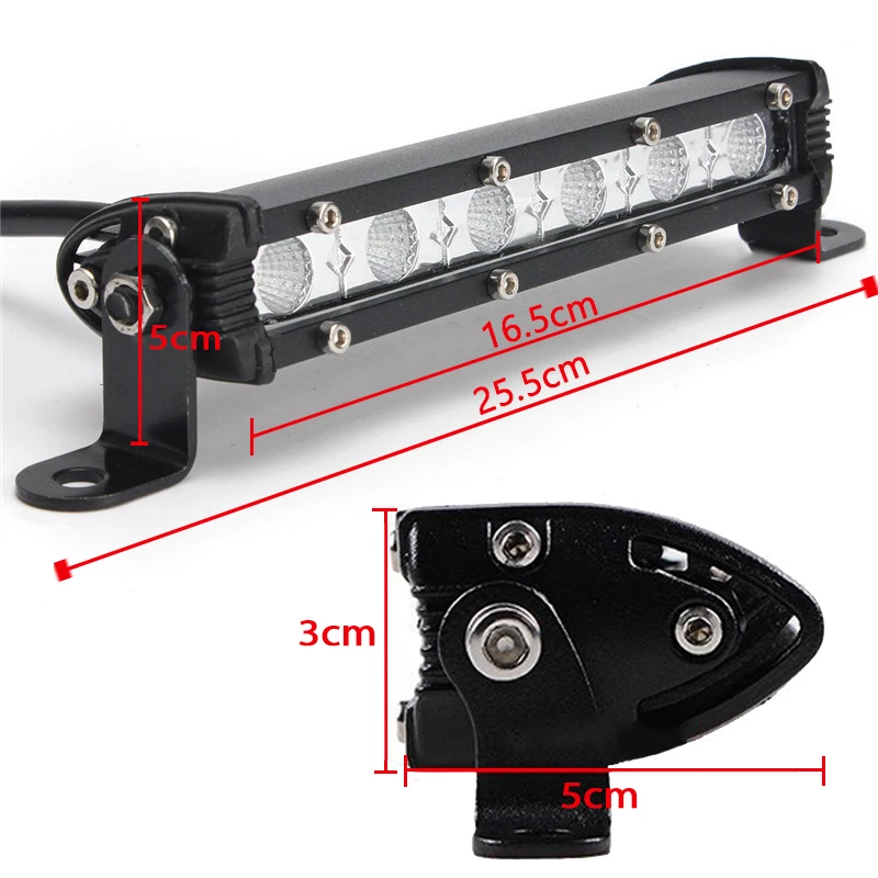 Автомобильный Однорядный светодиодный светильник 12 В противотуманная фара DRL
