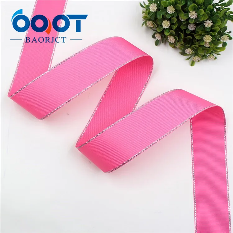 I-19316-605 OOOT BAORJCT I-19316-595 38 мм 10 ярдов Серебряный двусторонний grosgrain ленты, DIY лук кепки аксессуары и украшения - Цвет: I-19316-605