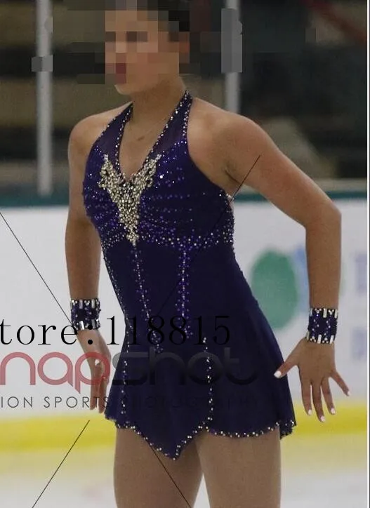Синяя одежда для фигурного катания Женская на коньках 2017 заказ девочек