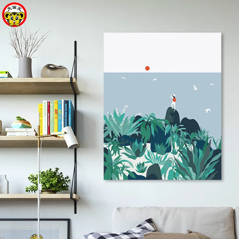 Живопись по номерам художественная краска по номерам DIY пейзажные фигурки современный минималистичный небольшой свежий иллюстрация декоративная живопись ow