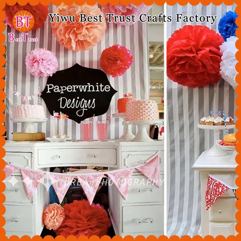 

1000 pcs 10 inch Paper crafts supplies Tissue Paper Pom Poms for wedding Birthday Party decorations Flowers Paper balls pompoms