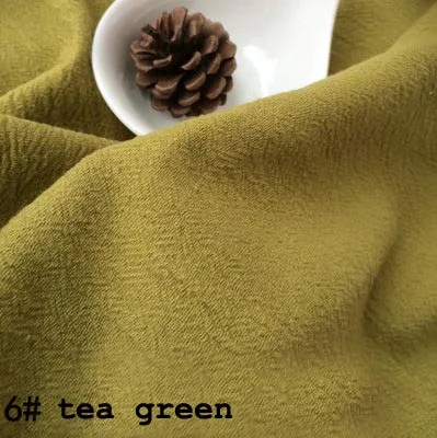 6 tea green Хлопок/лен вареный креп синий розовый зеленый фиолетовый черный темно-синий желтый коричневый ткани для одежды платье Весна ручной работы ремесло Sashiko - Цвет: 6 tea green
