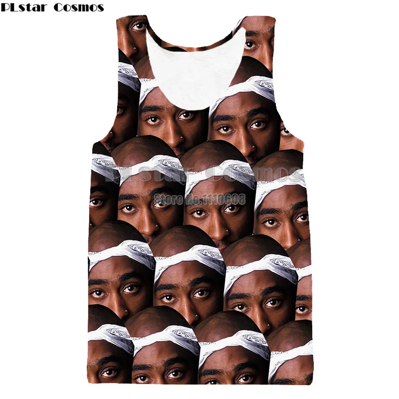 

New Harajuku vest Fashion Men/women Tupac 2Pac Notorious BIG Tank Top Casual 3d Character Sleeveless Hip Hop Summer Top Dropship