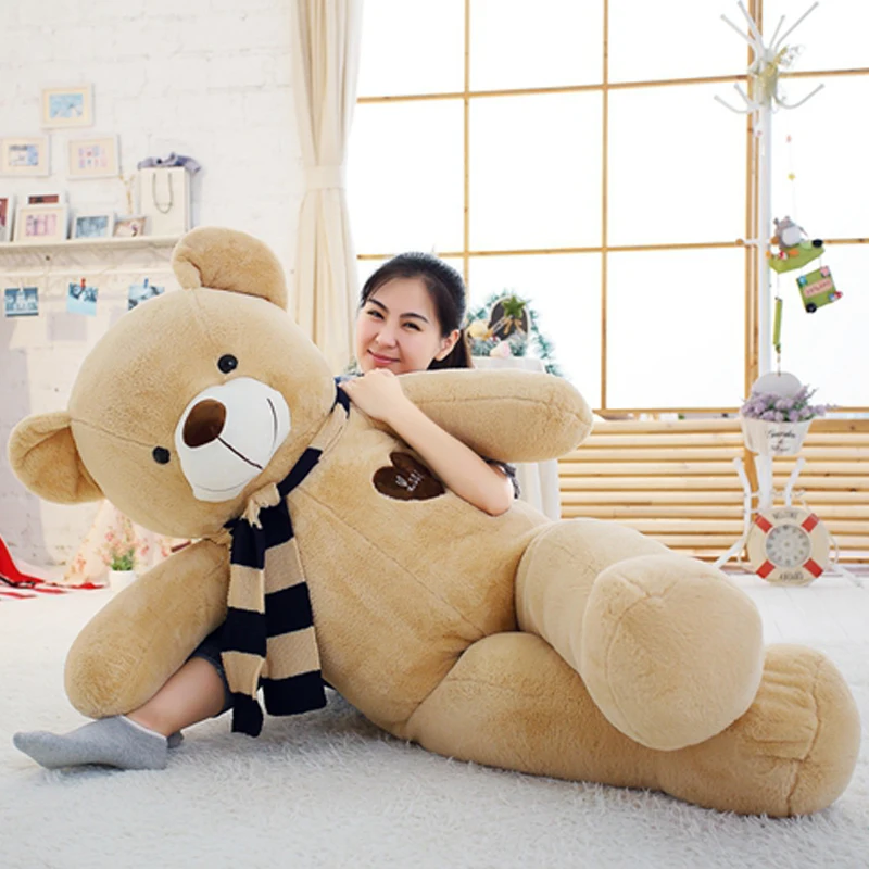 

Soft Big Teddy Bear Stuffed Animal Plush Toy With Scarf 100cm 120cm 140cm 160cm Kawaii Large Bears For Kids Giant Pillow Doll