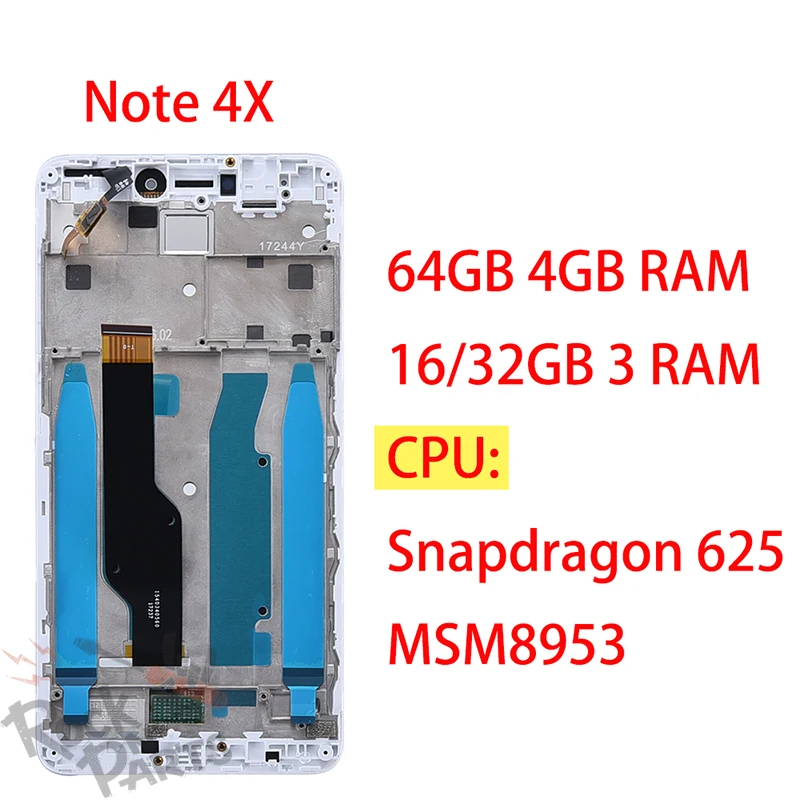ЖК-дисплей сенсорный экран дигитайзер с рамкой для Xiaomi Redmi Note 4x 4 глобальная