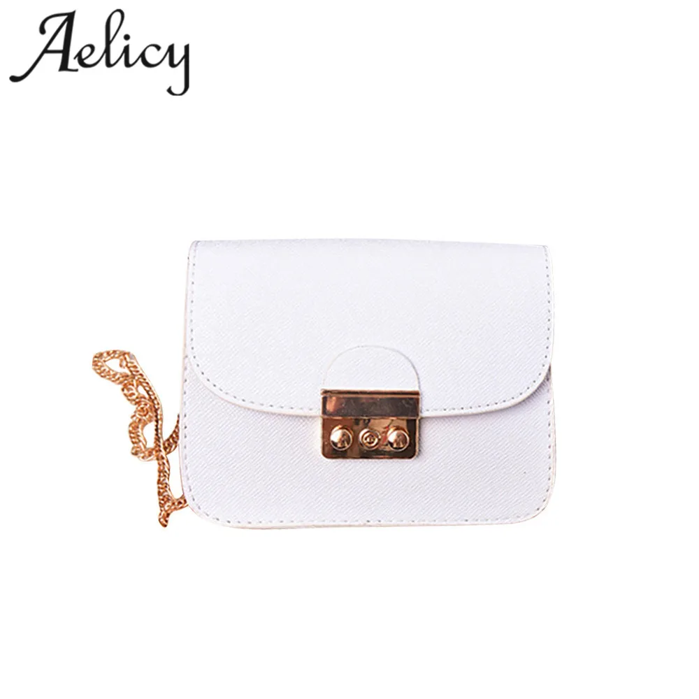 Aelicy женские Сумки из искусственной кожи на цепочке одноцветная сумка плечо мини