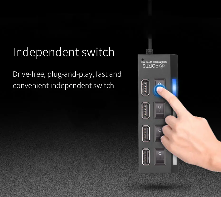 Rosinop мини мульти usb-хаб 3,0 4 7 портов USB разветвитель переключатель hab 2,0 usb-хаб с адаптером питания компьютер ПК Аксессуары
