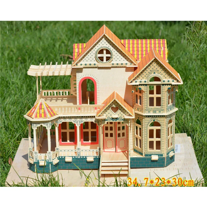 Деревянный DIY кукольный домик Миниатюрный Кукольный для девочек ролевые игры
